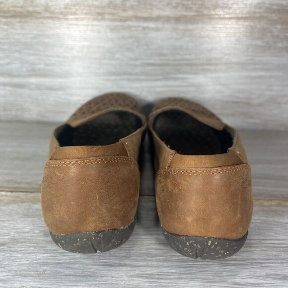 Merrell Women's Mimix Joy Perforated Taupe Leather Ballet Slip On Flats Size 7 - Picture 4 of 9